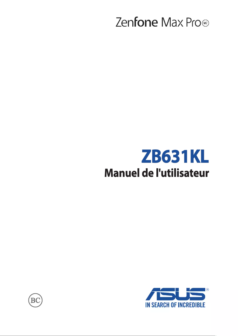 Image de la première page du manuel de l'appareil ZenFone Max Pro M2