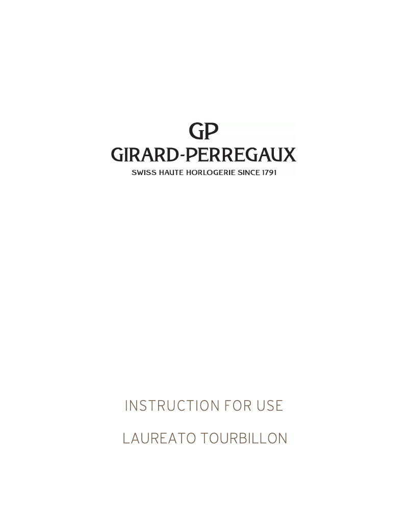 Page n°1 - Manuel utilisateur Girard-Perregaux Laureato 99105-41-232-41A