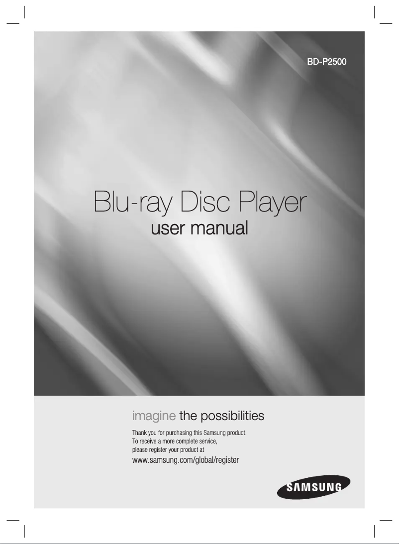 Page n°1 - Manuel utilisateur Samsung BD-P2500