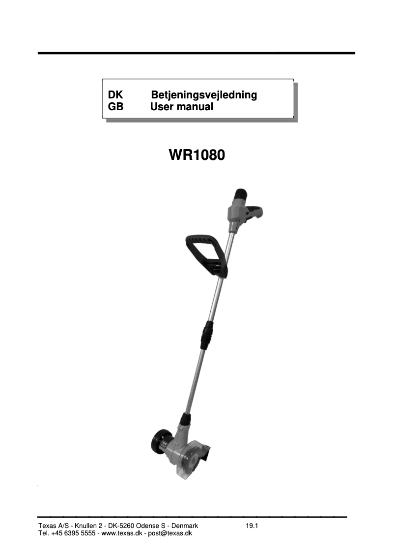 Image de la première page du manuel de l'appareil WR1080