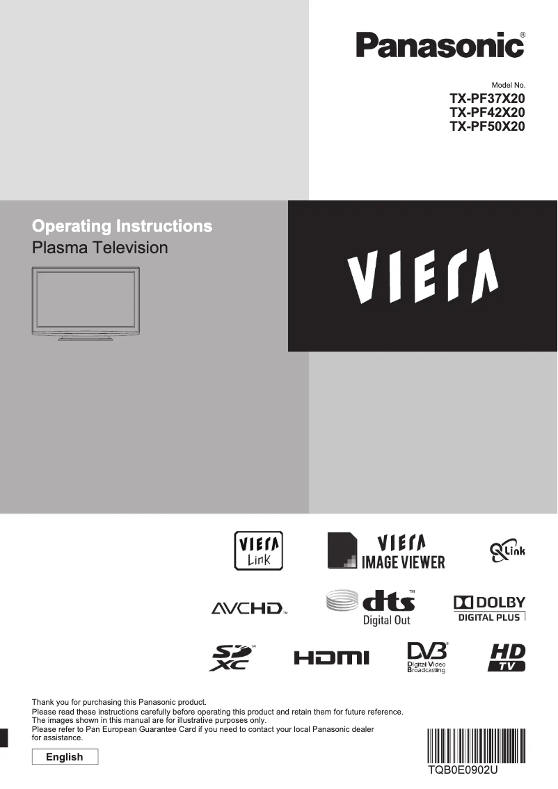 Página 1 del manual Manual de usuario Panasonic Viera TX-PF42X20