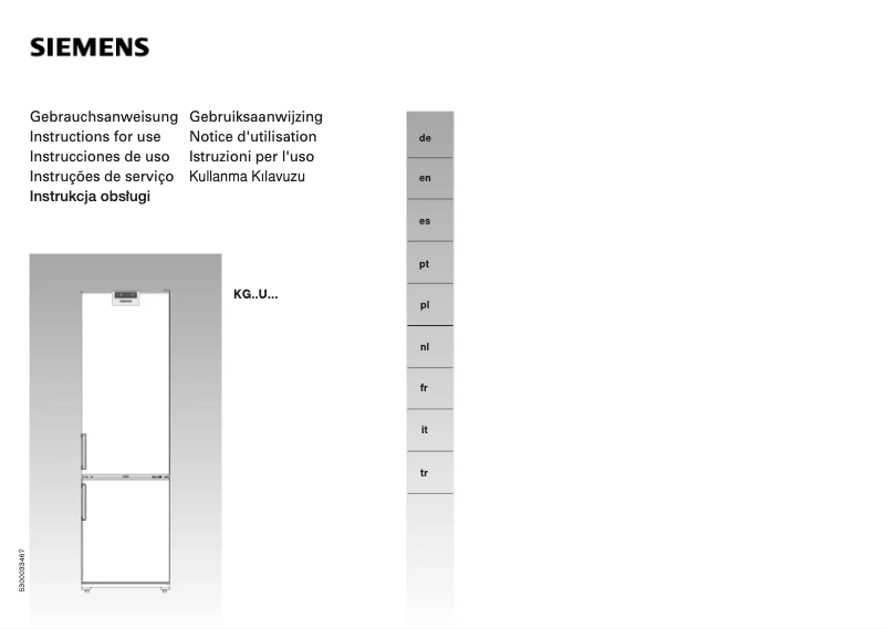 Page 1 de la notice Manuel utilisateur Siemens KG 40U123