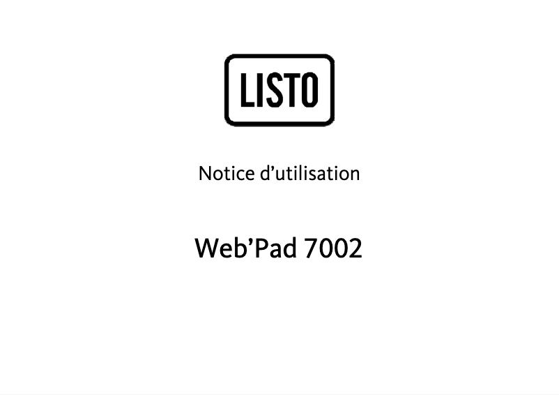 Image de la première page du manuel de l'appareil Web’Pad 7002