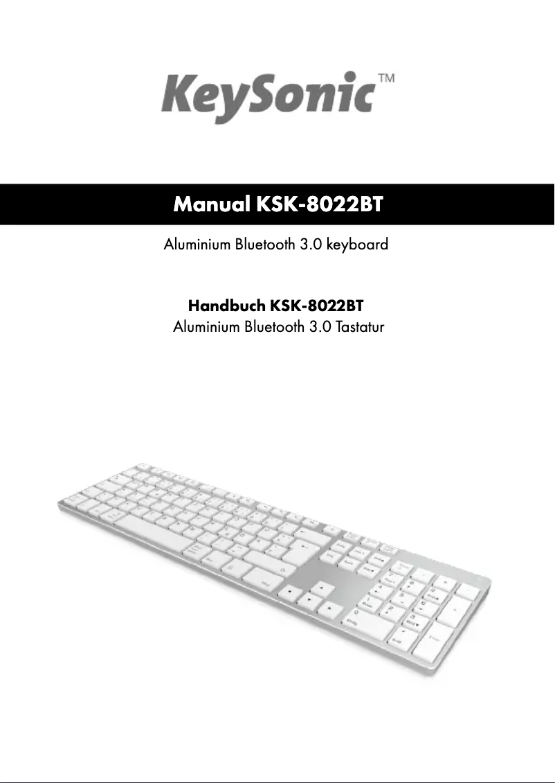 Page n°1 - Manuel utilisateur KeySonic KSK-8022BT