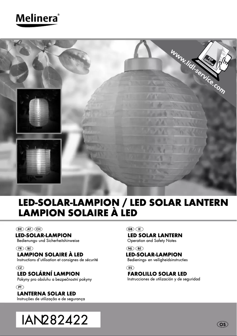 Page 1 de la notice Manuel utilisateur Melinera IAN 282422