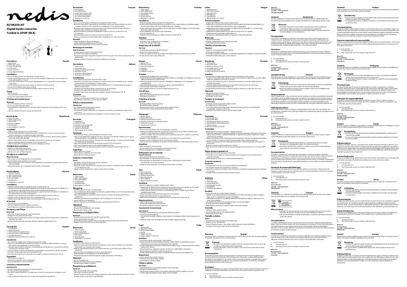 Image de la première page du manuel de l'appareil ACON2501AT