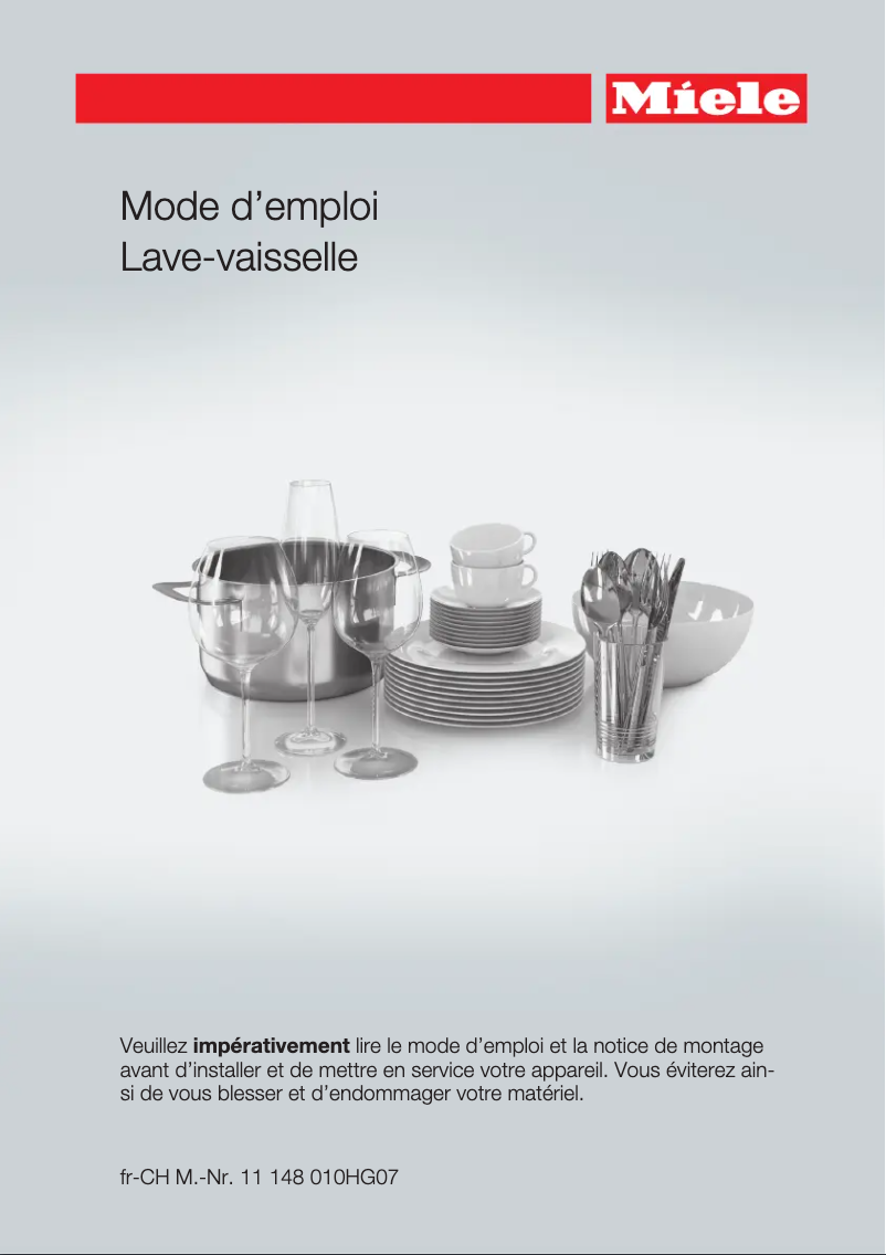Page n°1 - Manuel utilisateur Miele G 27105-60 i XXL