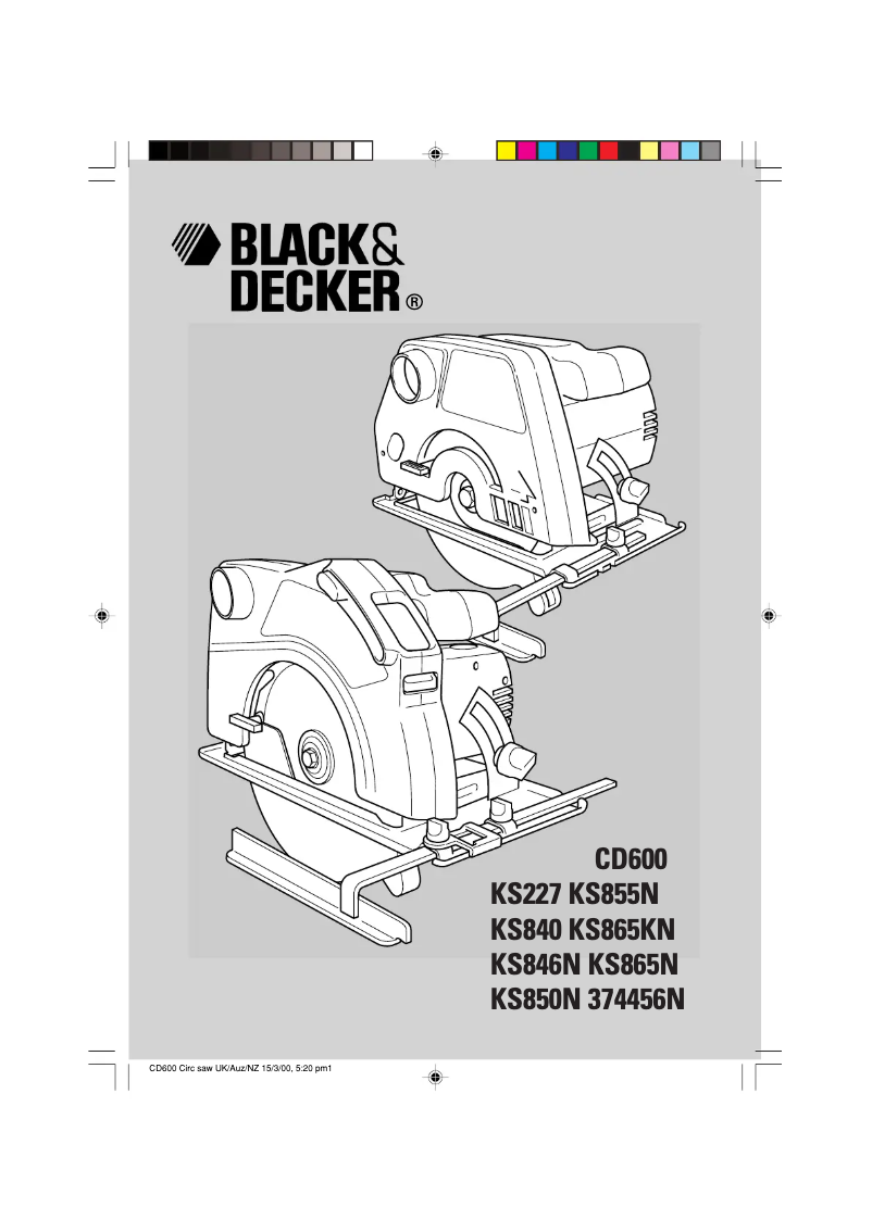 Page n°1 - Manuel utilisateur Black & Decker KS850N