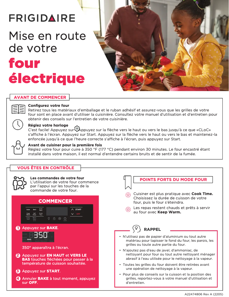 Page n°1 - Manuel utilisateur Frigidaire FCFE3062AS