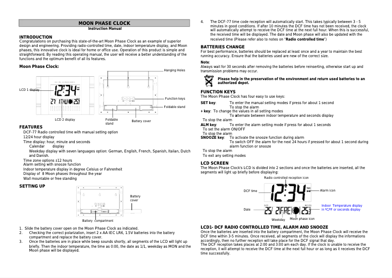 Page n°1 - Manuel utilisateur Techno Line WS 8001