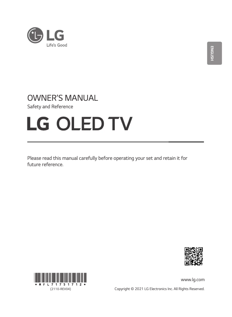 Page 1 de la notice Manuel utilisateur LG OLED48C1PTB