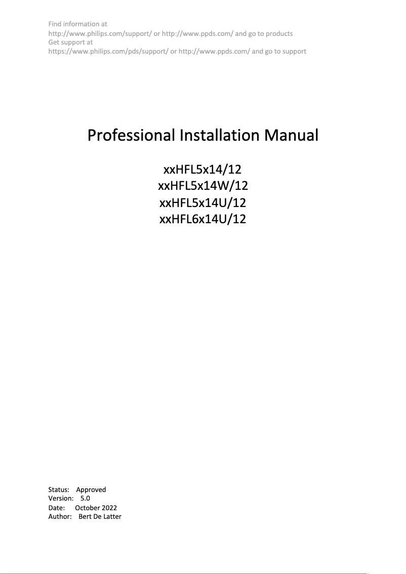 Page n°1 - Guide d'installation Philips 65HFL5214U