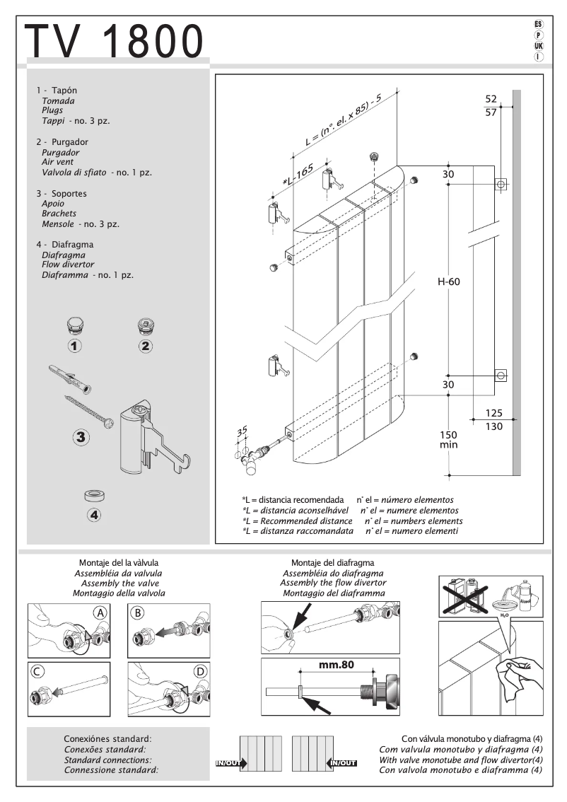 Page 1 de la notice Manuel utilisateur Baxi TV 1800
