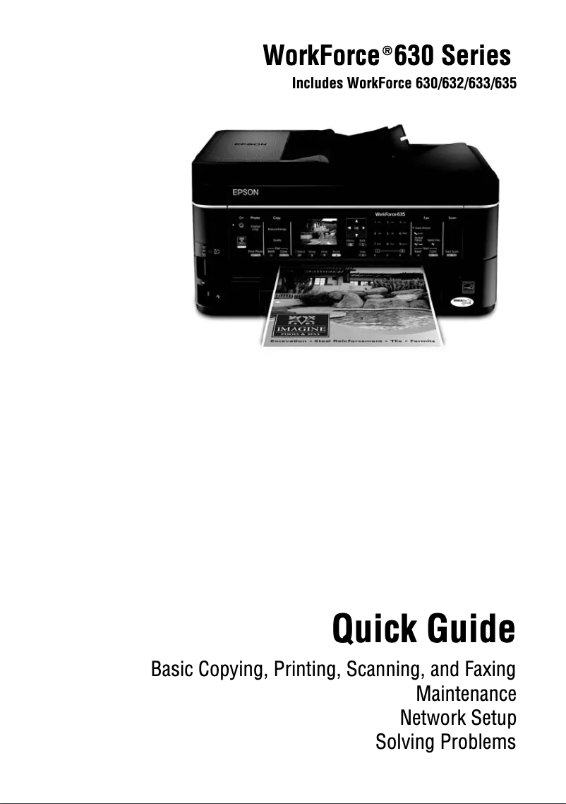 Imagen de la primera página del manual del dispositivo WorkForce 633