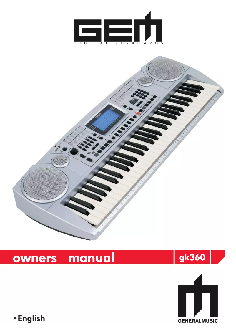 Page 1 de la notice Manuel utilisateur General Music GK360