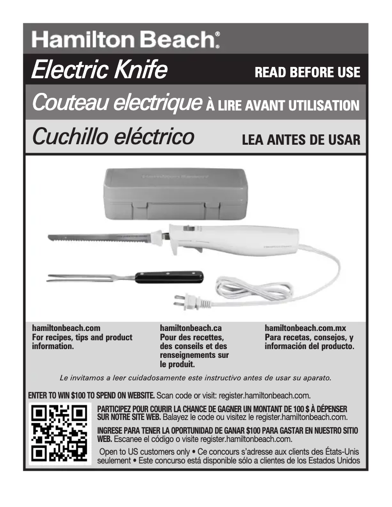 Page n°1 - Manuel utilisateur Hamilton Beach 74251