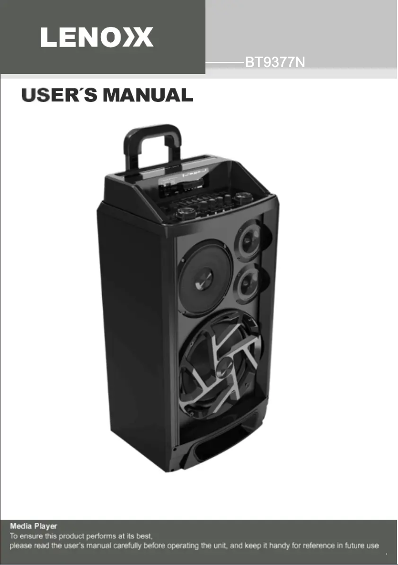 Image de la première page du manuel de l'appareil BT9377