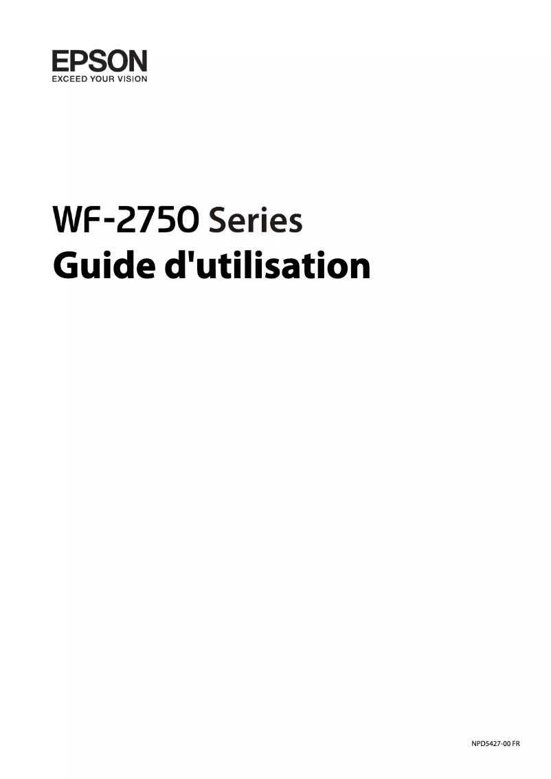 Page n°1 - Manuel utilisateur Epson WorkForce WF-2750DWF
