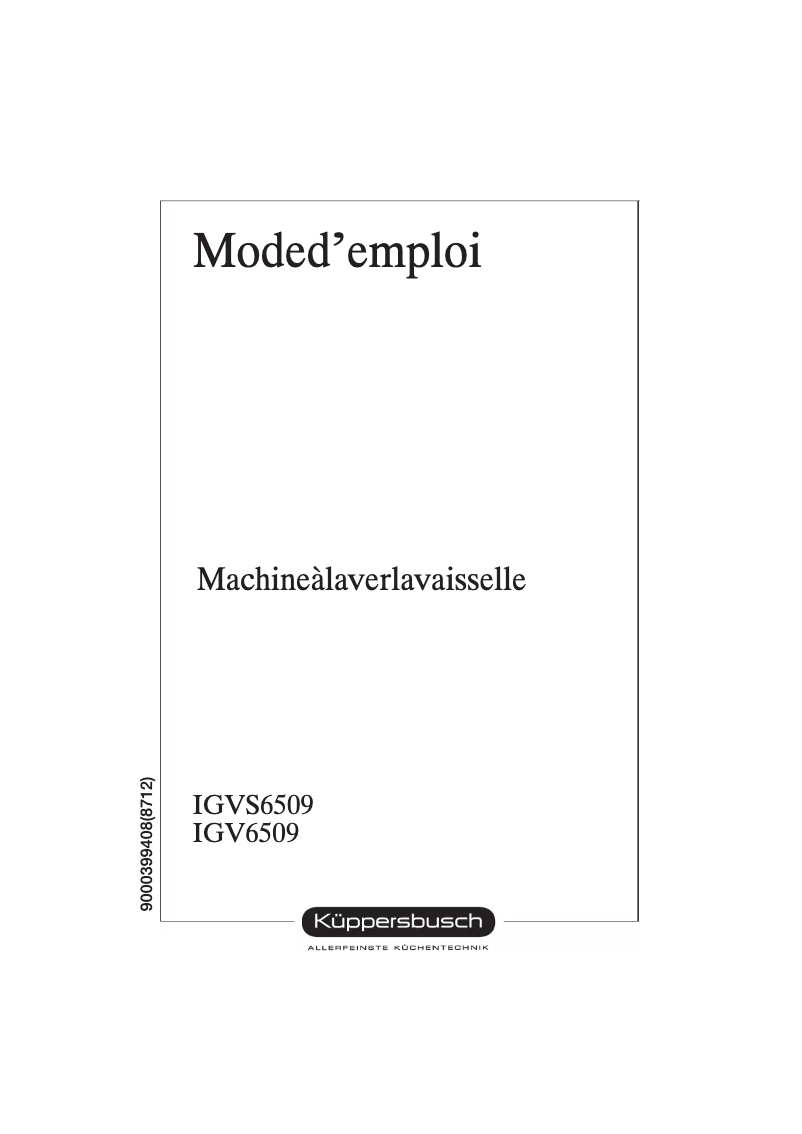 Image de la première page du manuel de l'appareil IGVS 6509
