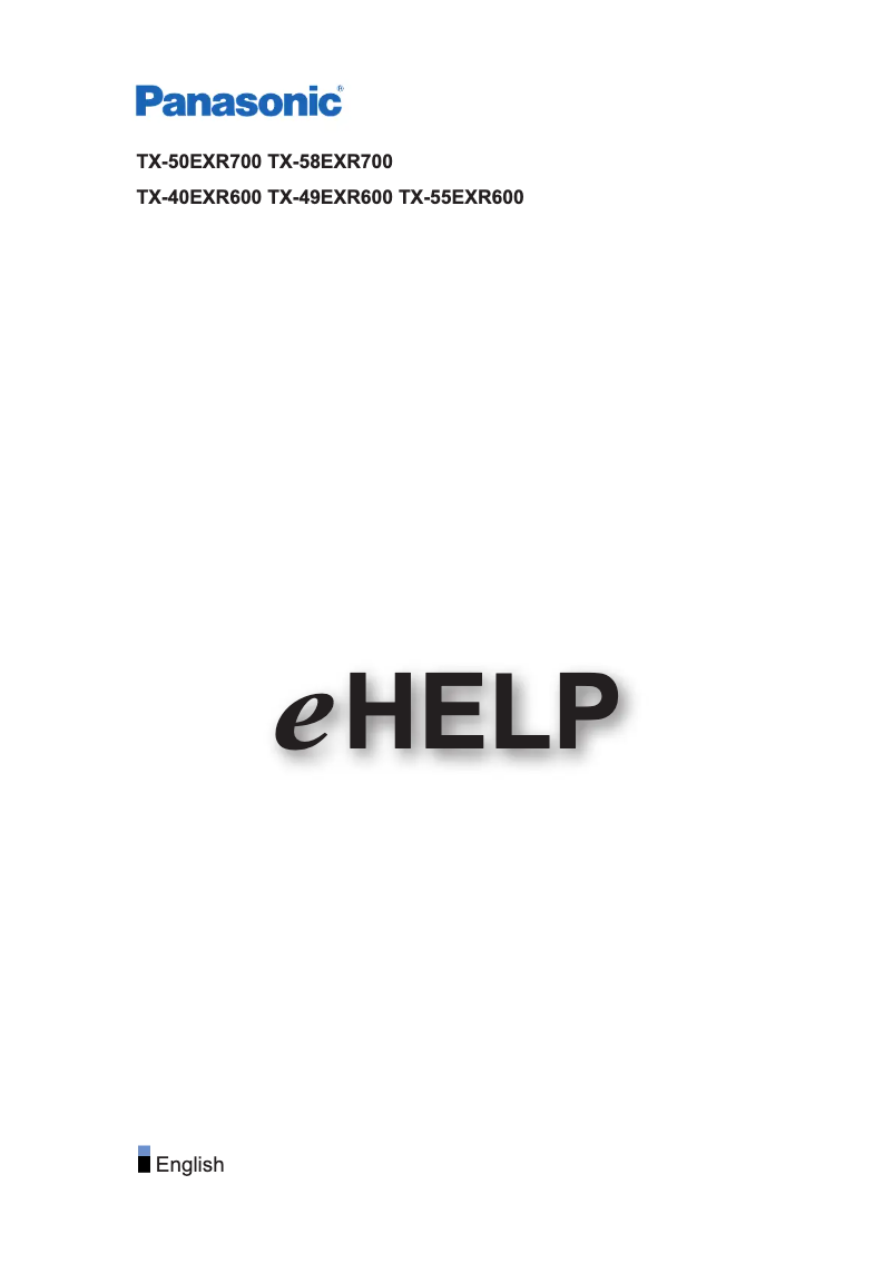 Page 1 de la notice Manuel utilisateur Panasonic TX-55EXR600