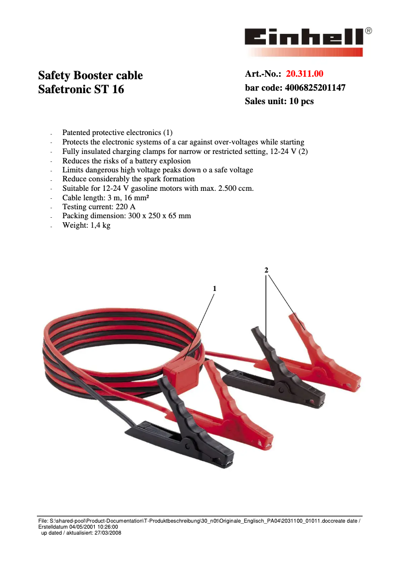 Image de la première page du manuel de l'appareil ST 16