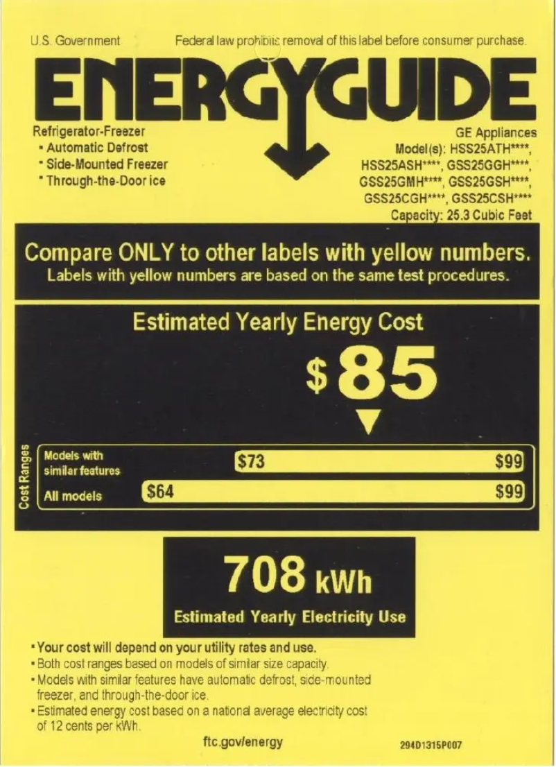 Page n°1 - Label énergétique Hotpoint HSS25ATHBB