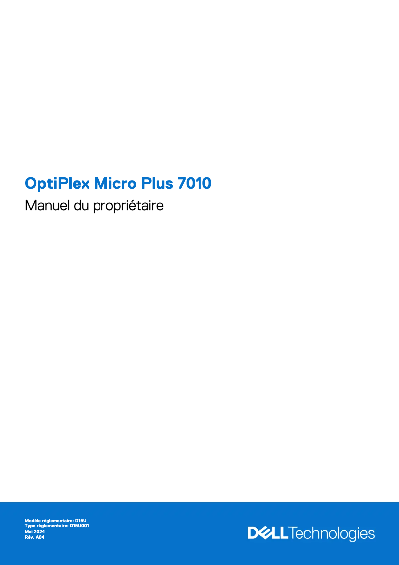 Page n°1 - Manuel utilisateur Dell OptiPlex Micro Plus 7010