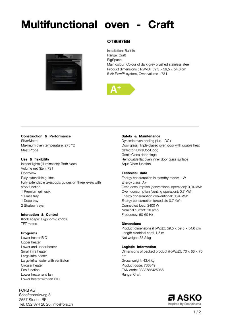 Image de la première page du manuel de l'appareil OT8687BB