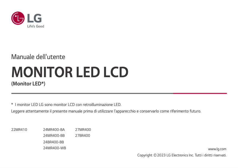 First page image of the manual for 24BR400