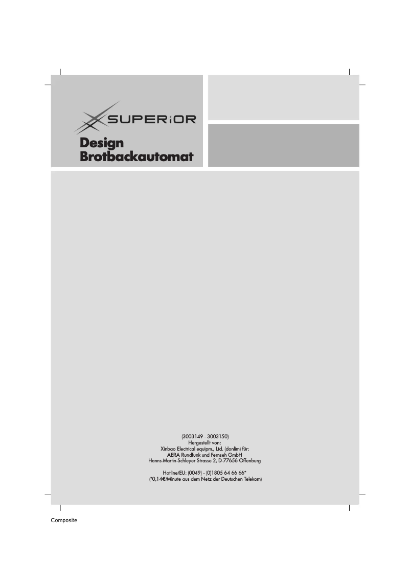 Page 1 de la notice Manuel utilisateur Superior XBM1139S