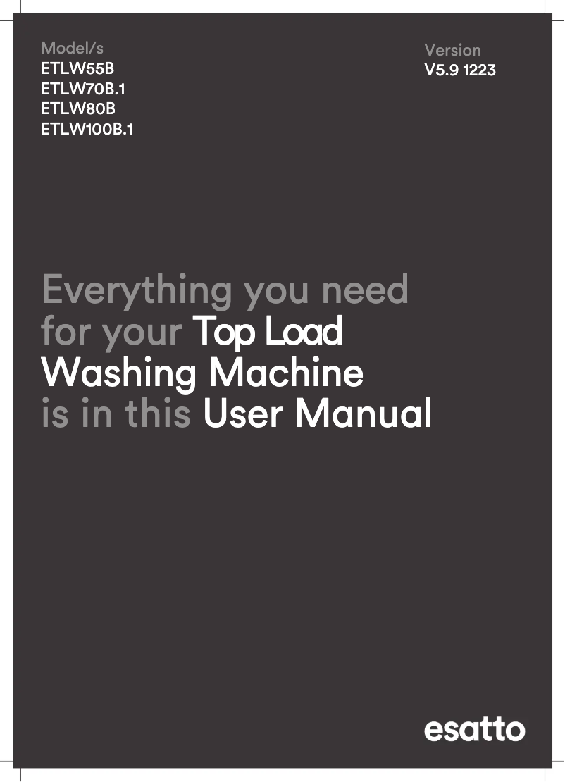 Page 1 de la notice Manuel utilisateur Esatto ETLW70B.1