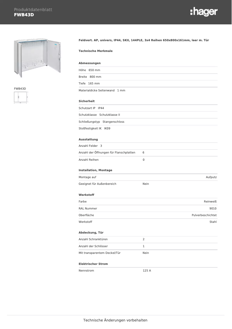 Image de la première page du manuel de l'appareil FWB43D