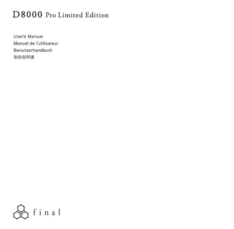 Página 1 del manual Manual de usuario final D8000 Pro Limited Edition