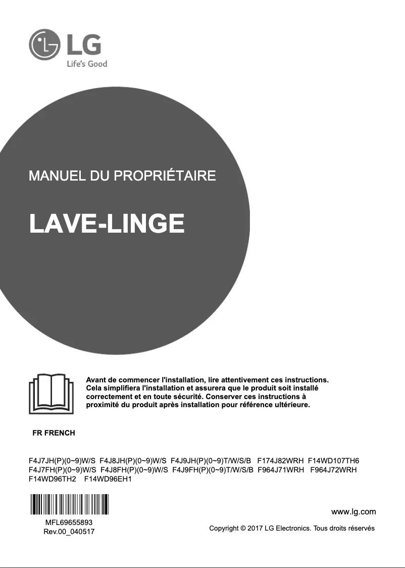 Page n°1 - Manuel utilisateur LG F964J72WRH