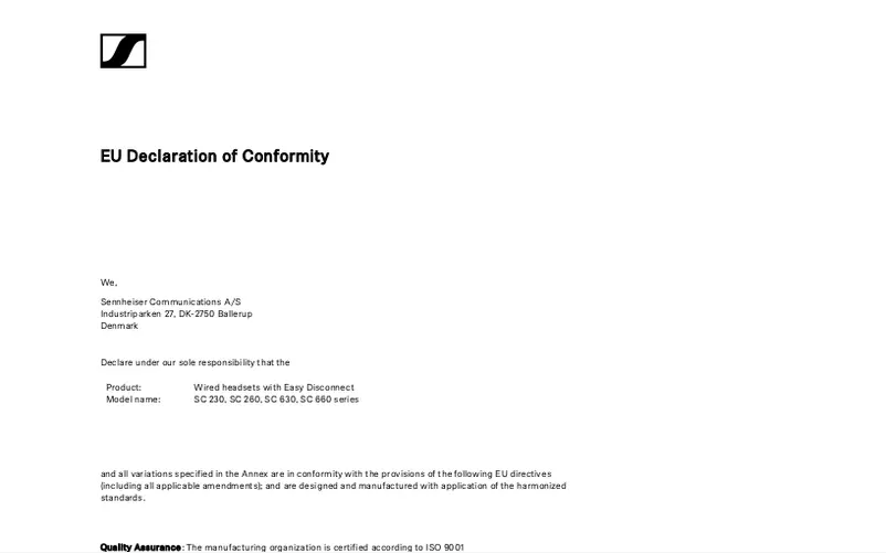 Page n°1 - Manuel utilisateur Sennheiser EPOS Impact SC 238