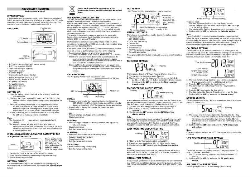 Page 1 de la notice Manuel utilisateur Techno Line WL 1000