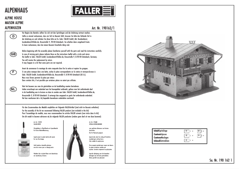 Page n°1 - Manuel utilisateur Faller 190162
