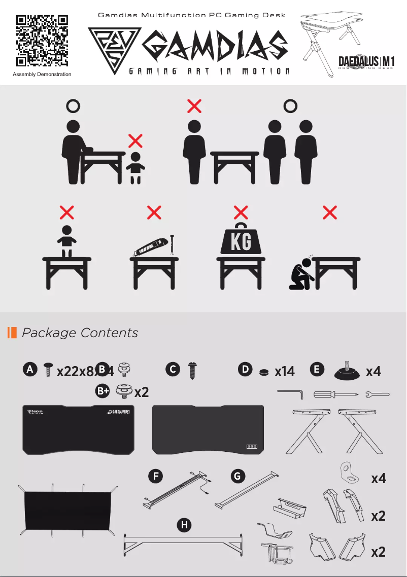 Page 1 de la notice Manuel utilisateur Gamdias Daedalus M1