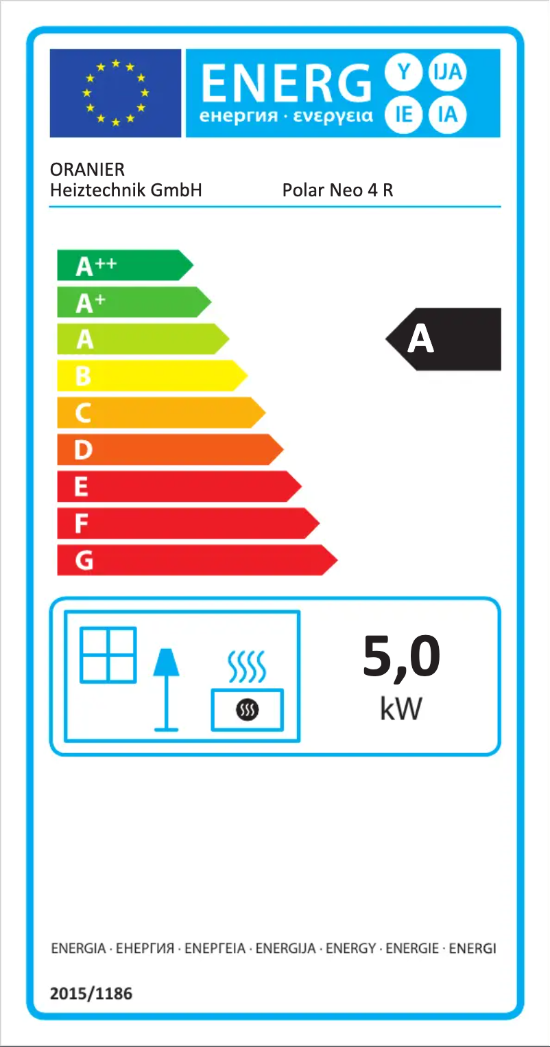 Page n°1 - Label énergétique Oranier Polar Neo 4 R I