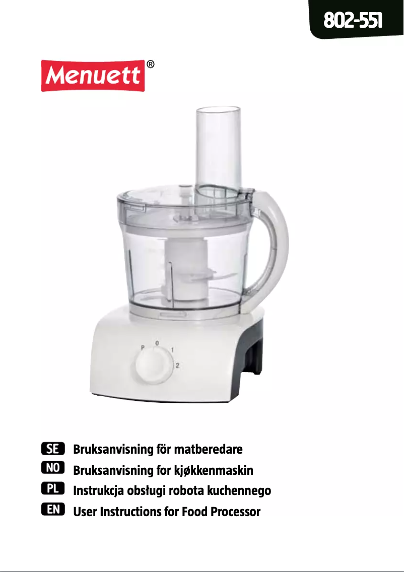 Página 1 del manual Manual de usuario Menuett 802-551