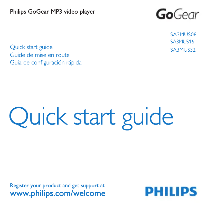 Page 1 of the manual User Manual Philips GoGear Muse SA3MUS08S