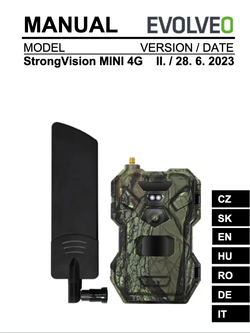 Page 1 de la notice Manuel utilisateur Evolveo StrongVision MINI 4G