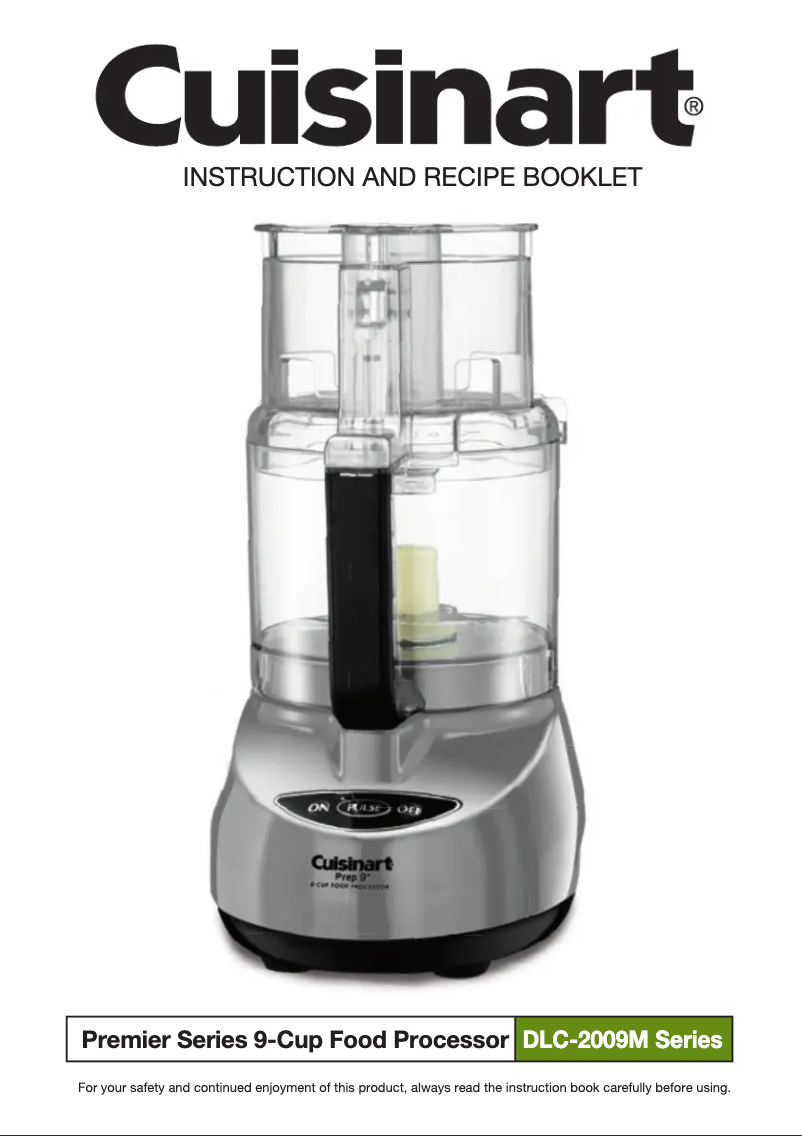 Page n°1 - Manuel utilisateur Cuisinart Prep 9 DLC-2009M
