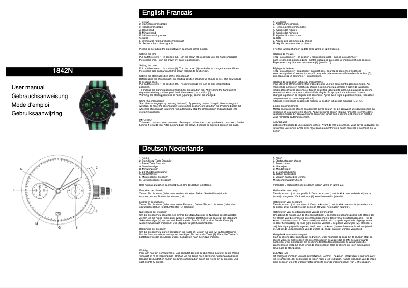Image de la première page du manuel de l'appareil Aviamatic 1842
