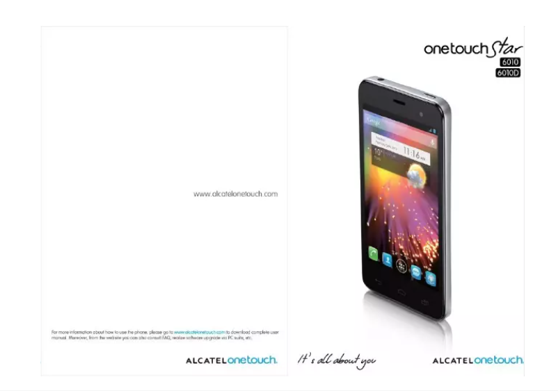Page 1 de la notice Manuel utilisateur Alcatel One Touch Star 6010D
