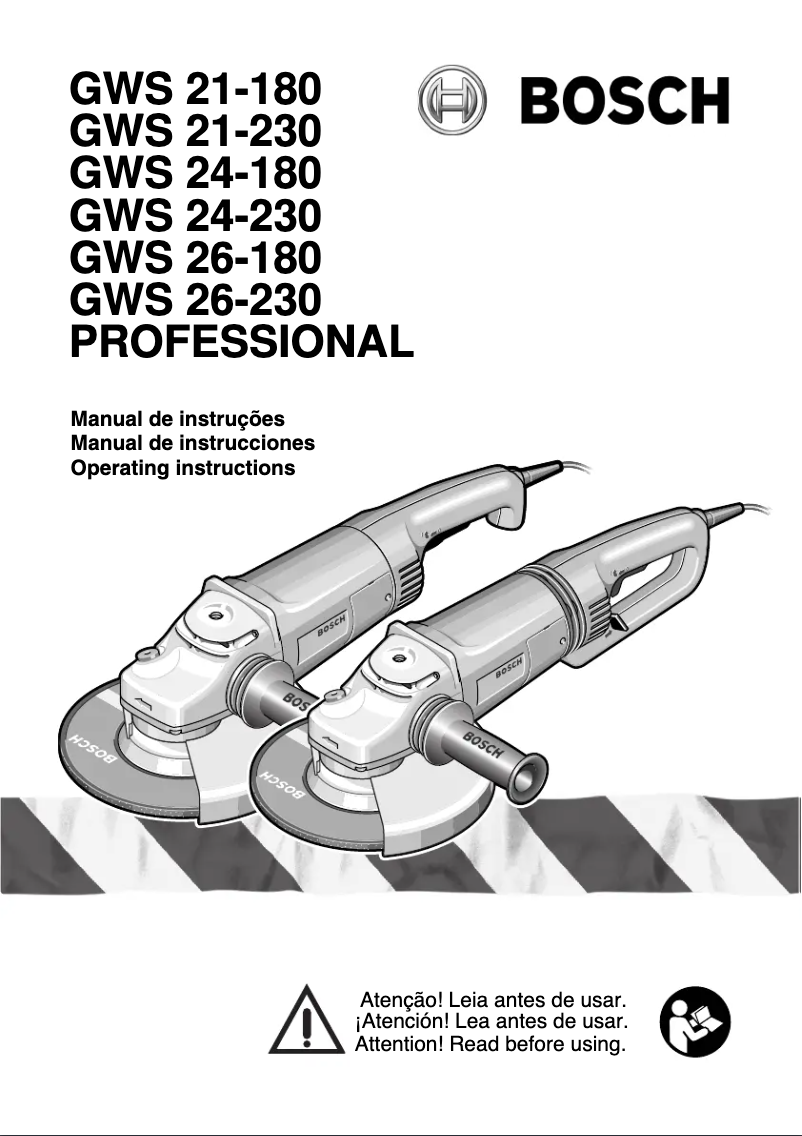 Page 1 de la notice Manuel utilisateur Bosch GWS 26-180 Professional