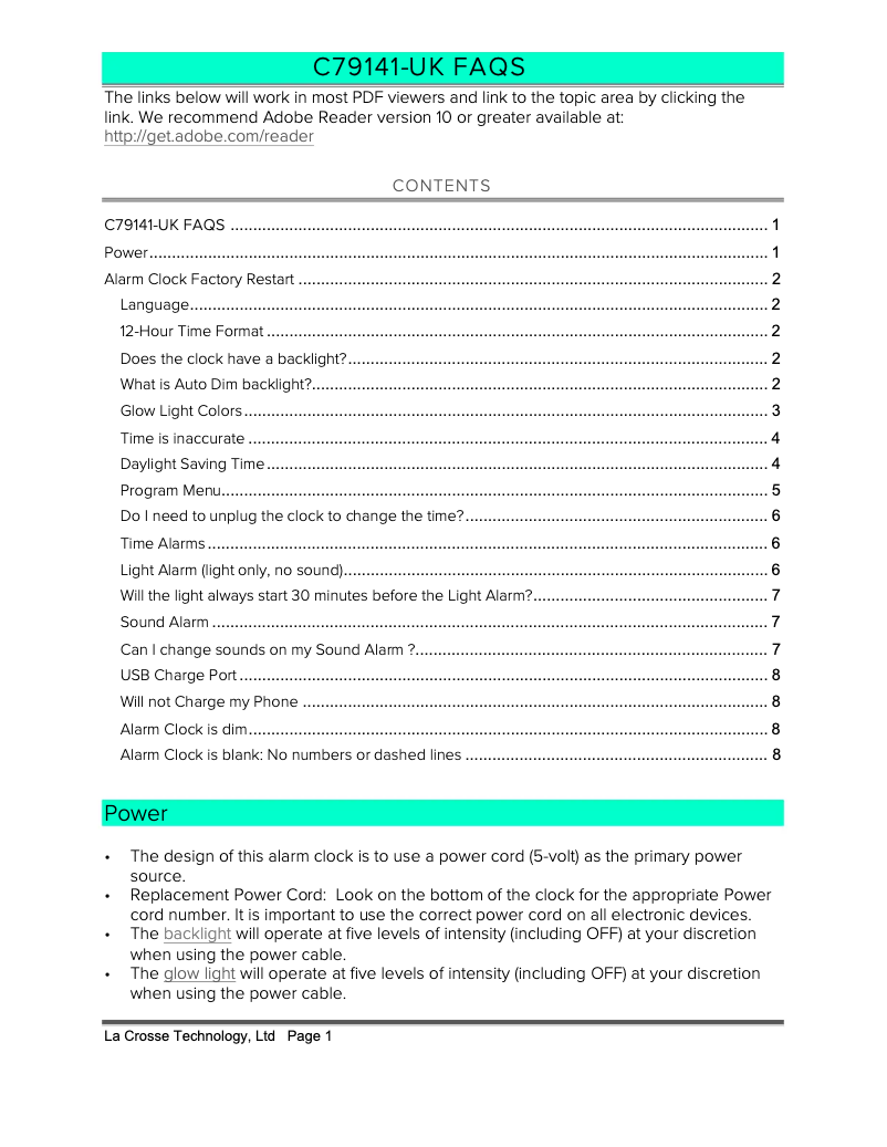 Image de la première page du manuel de l'appareil C79141-UK