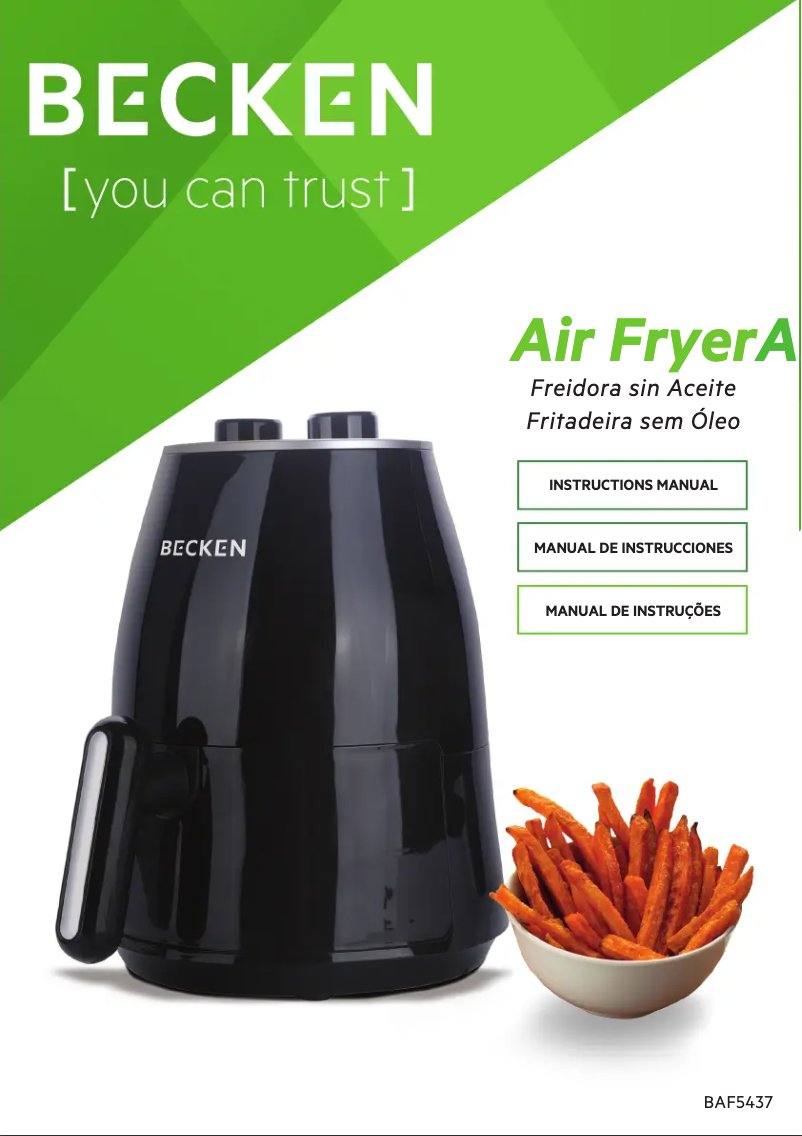 Page 1 de la notice Manuel utilisateur Becken BAF5437