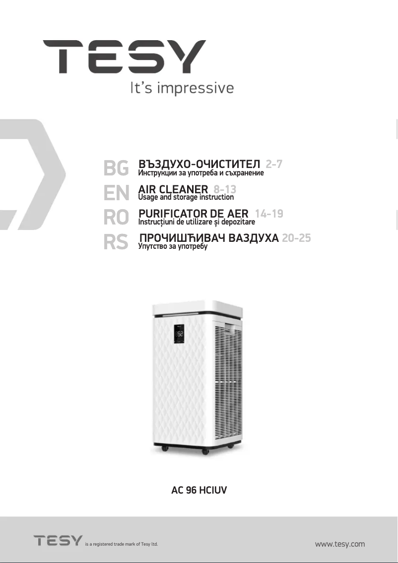 Image de la première page du manuel de l'appareil AC 96 HCIUV
