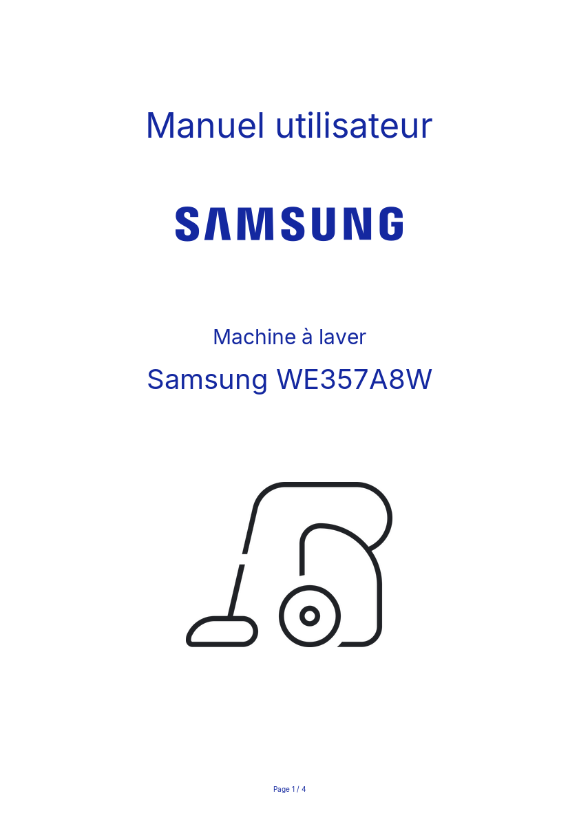 Page n°1 - Manuel utilisateur Samsung WE357A8W